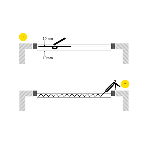 Applying sealant adhesive to the floor